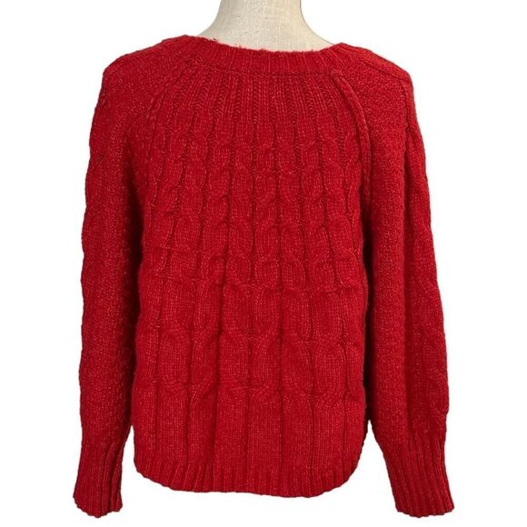 Olive & Oak Red Cable Knit Sweater, Large - Picture 4 of 4
